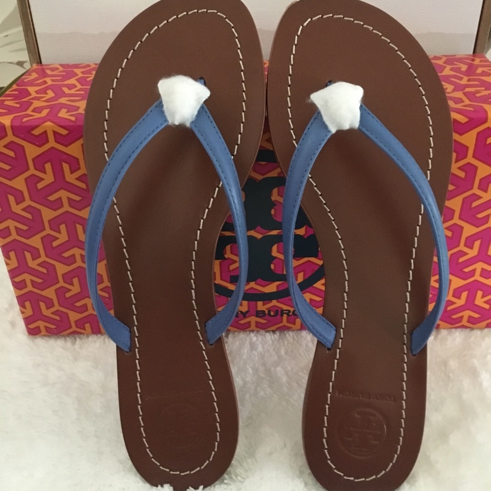 Tory Burch Chambray Terra Thong Veg Leather - Picture 4 of 7